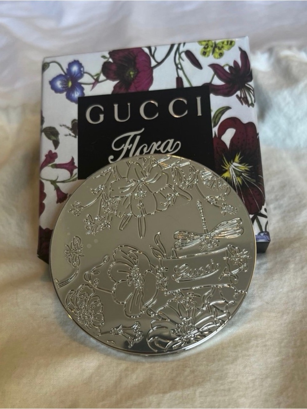 Gucci Beauty Silver Compact Mirror